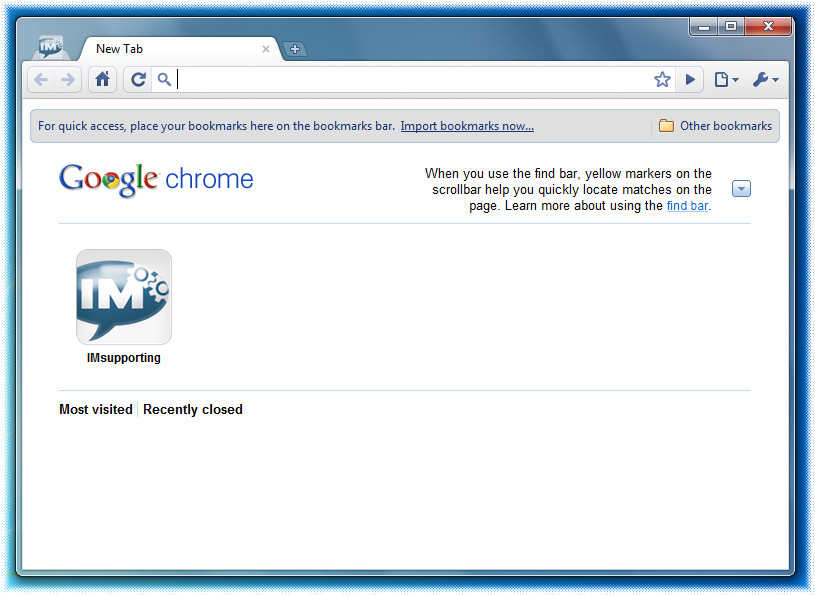 google chrome web app main page