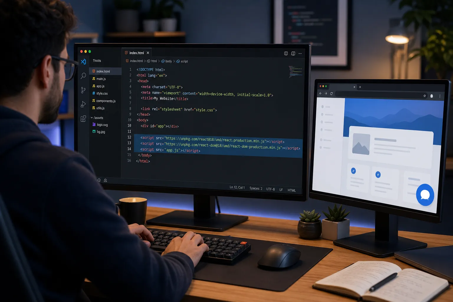 Custom website live chat installation preview