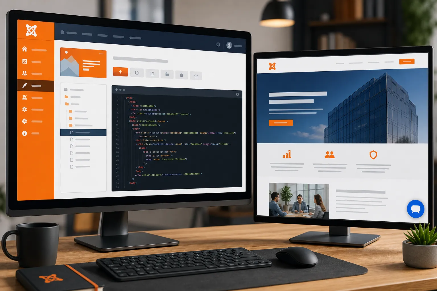 Joomla website with IMSupporting live chat installed