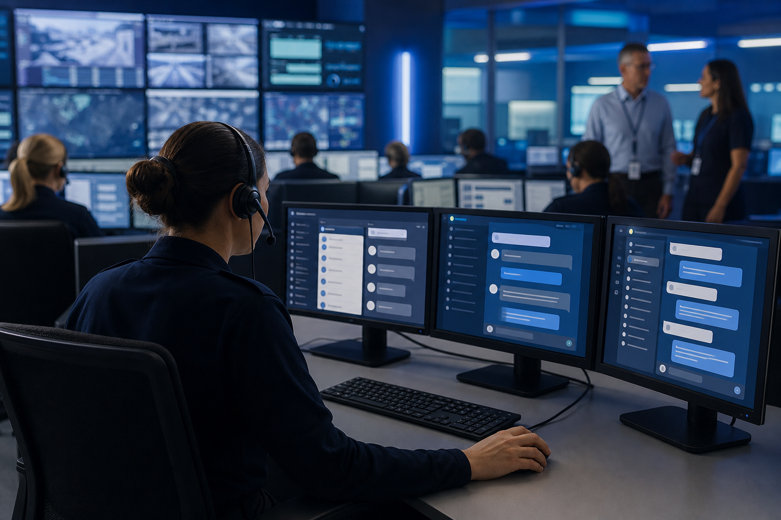 Police contact centre operators using secure hybrid AI live chat for non-emergency public enquiries