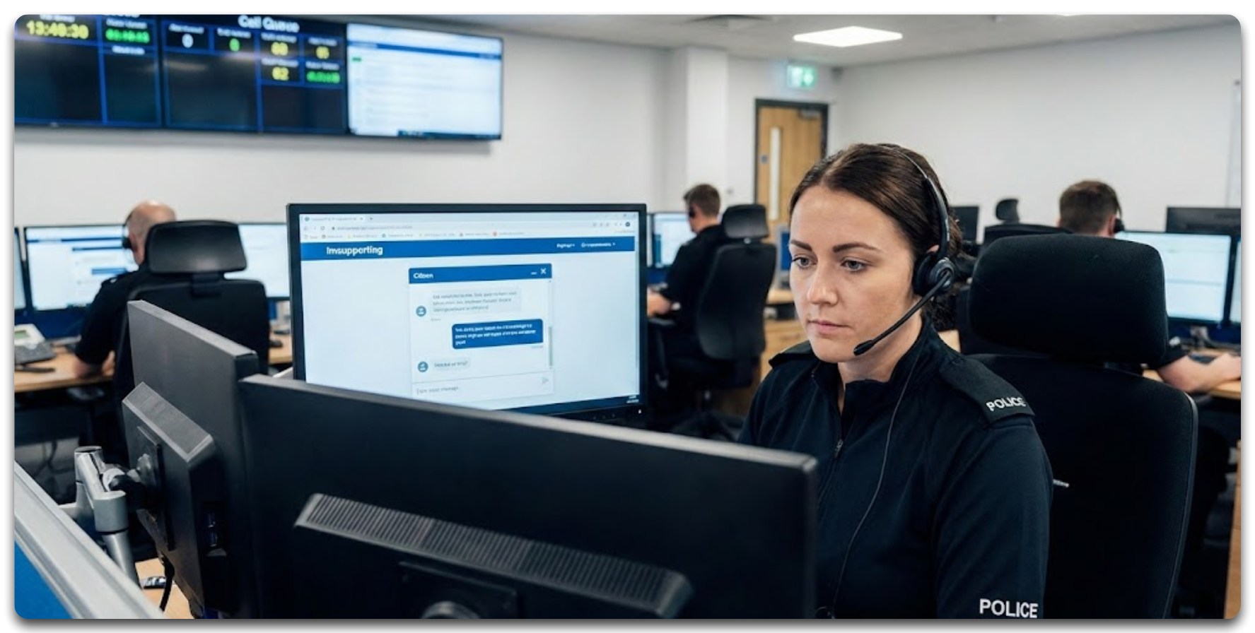 Police Control Room Operator using IMsupporting Live Chat System