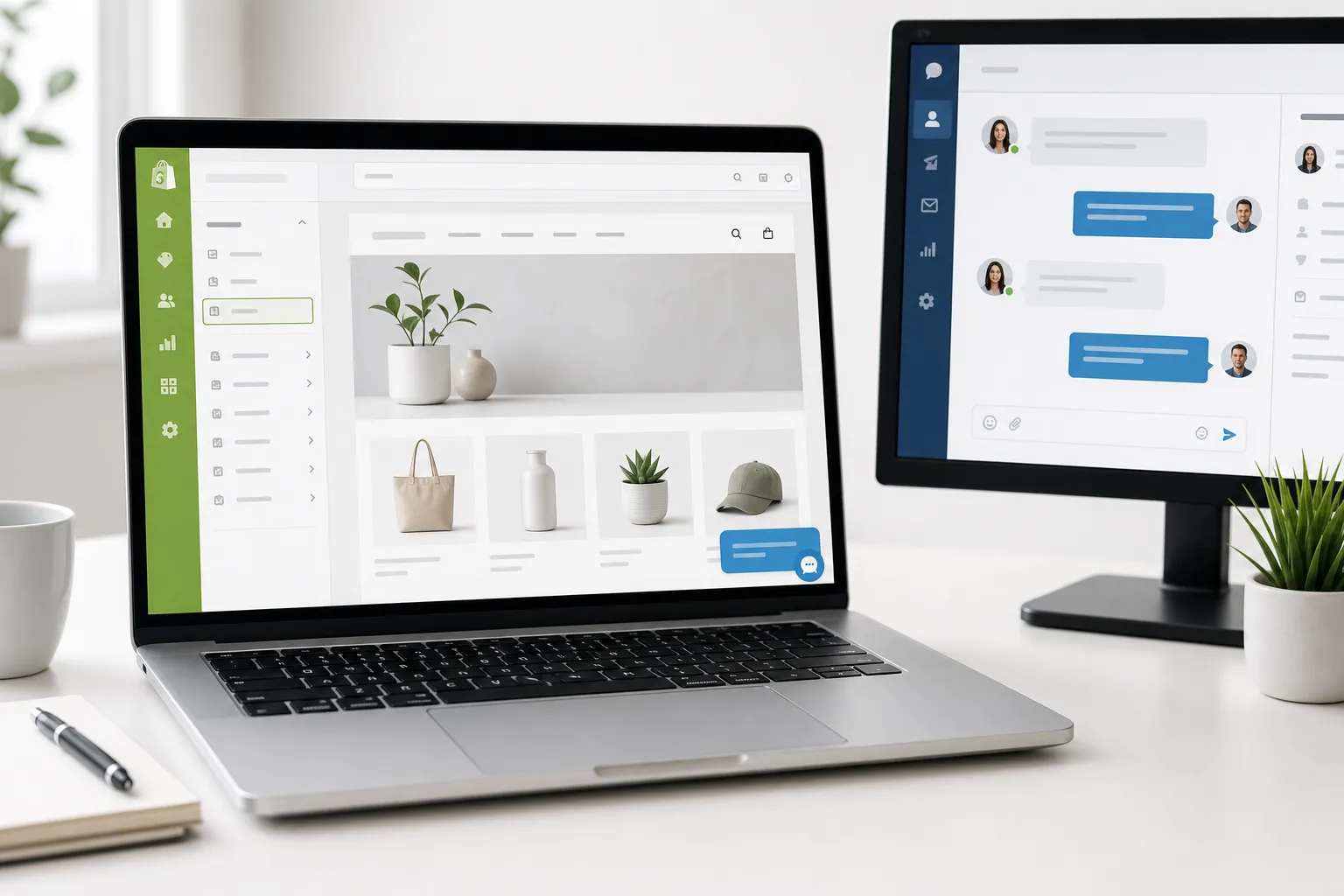 Shopify store with IMSupporting live chat widget installed